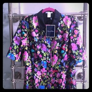 OSCAR DE LA RENTA PRINT FLOWER DRESS
